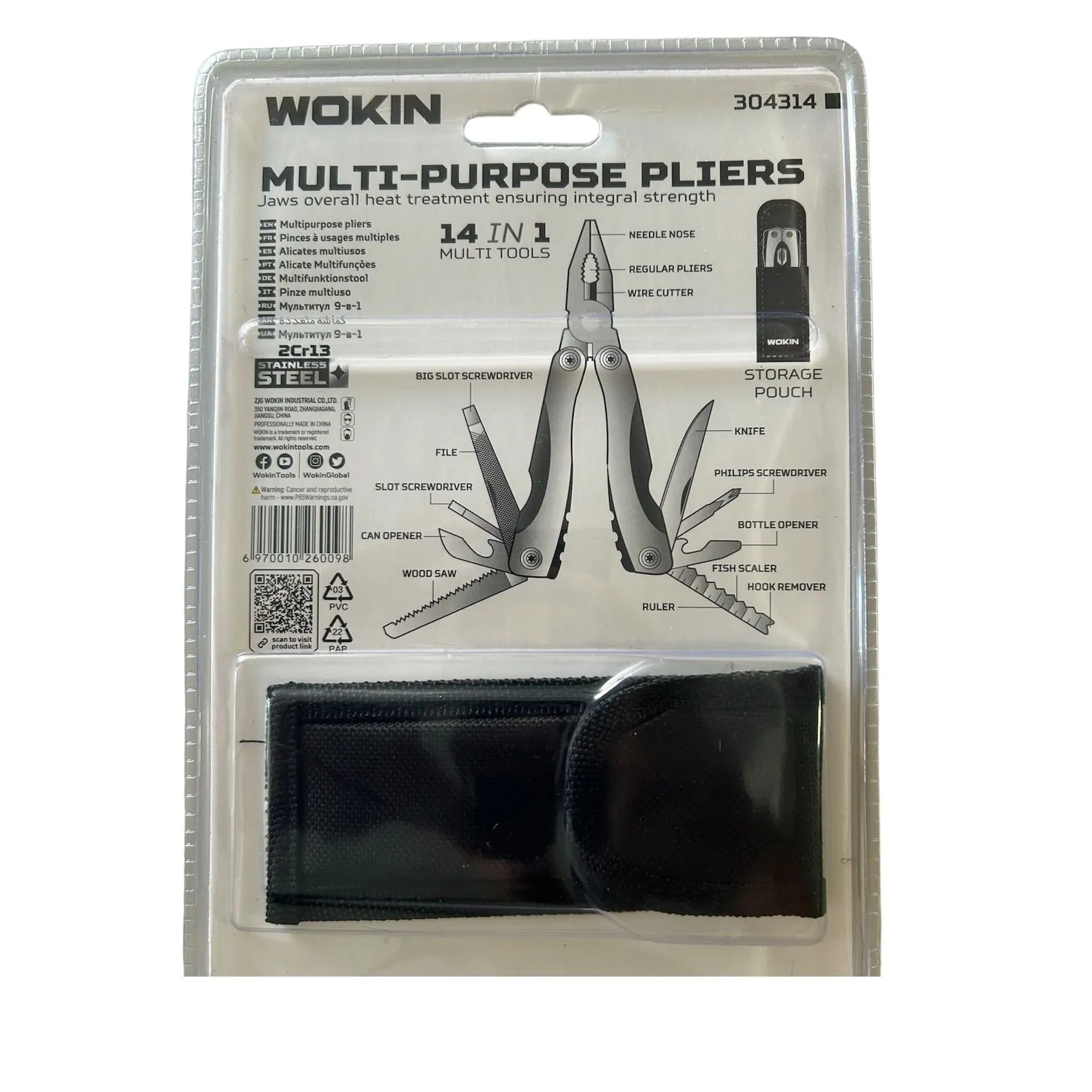 Alicate Multiuso 102mm 14 em 1 Wokin
