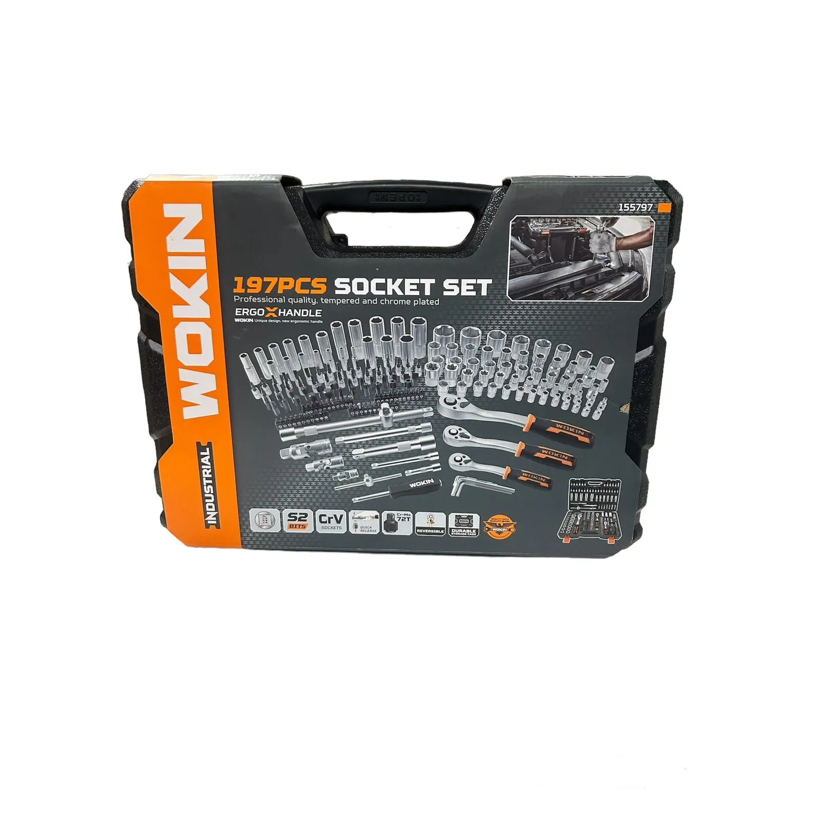 Jogo De Ferramentas 197 Peças  Soquete Set Maleta Industrial Wokin