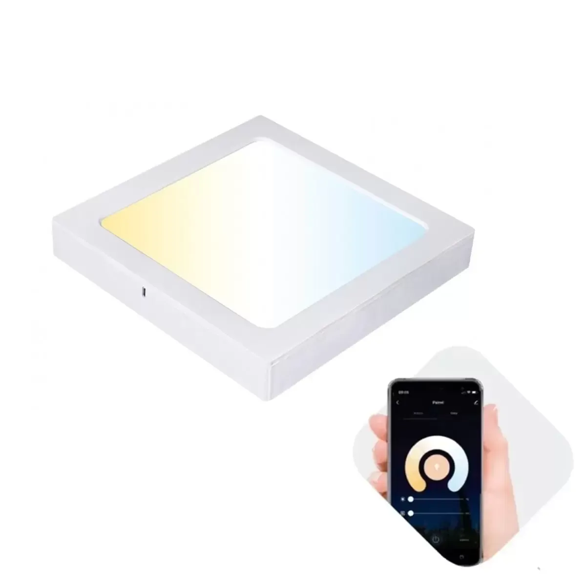 Plafon Led Smart Wi-fi 2x1 Quadrado Ecoforce