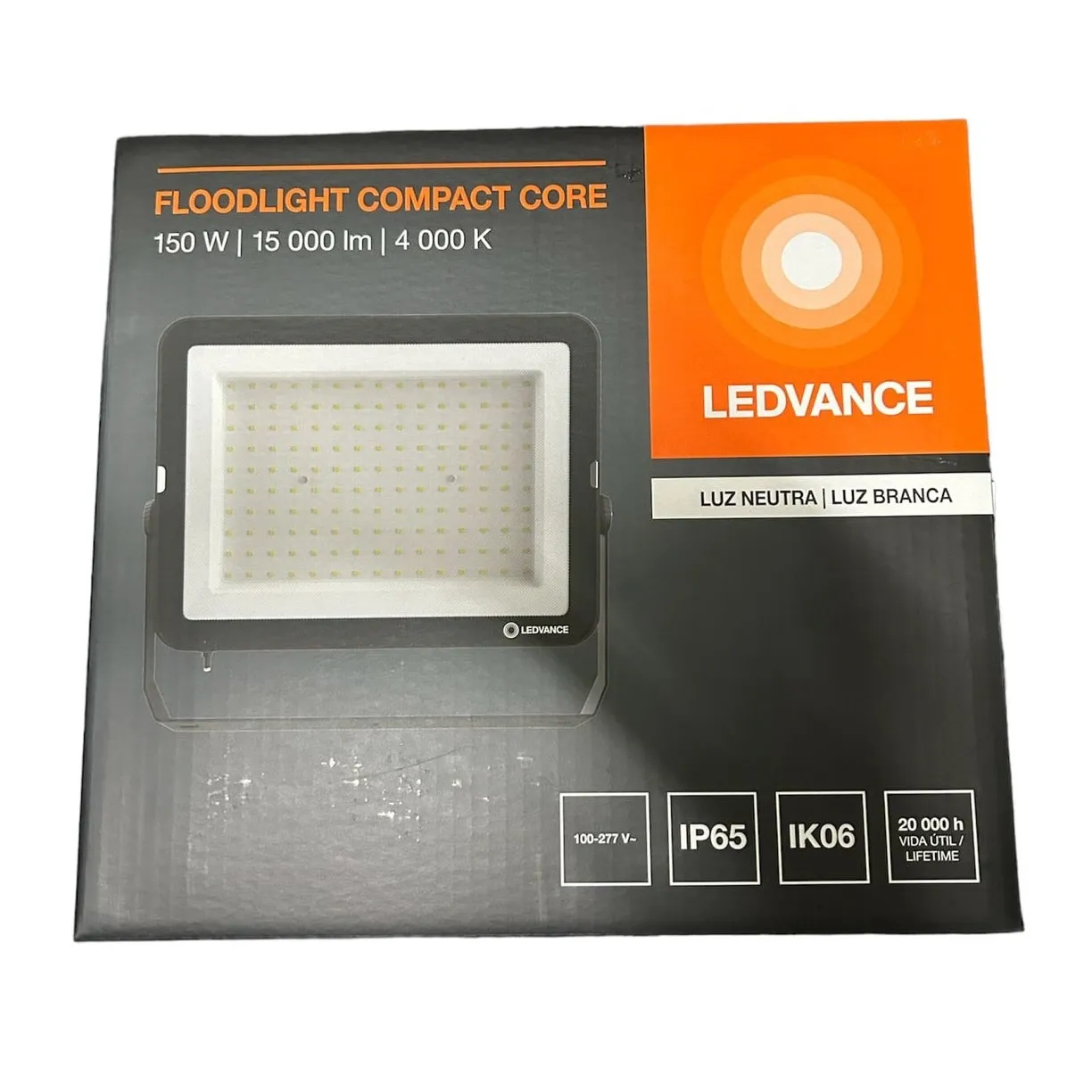 Projetor Floodlight Compact 150W 4000K IP65 Bivolt Preto Ledvance